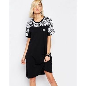 Adidas T-shirt Dress in Ink Print